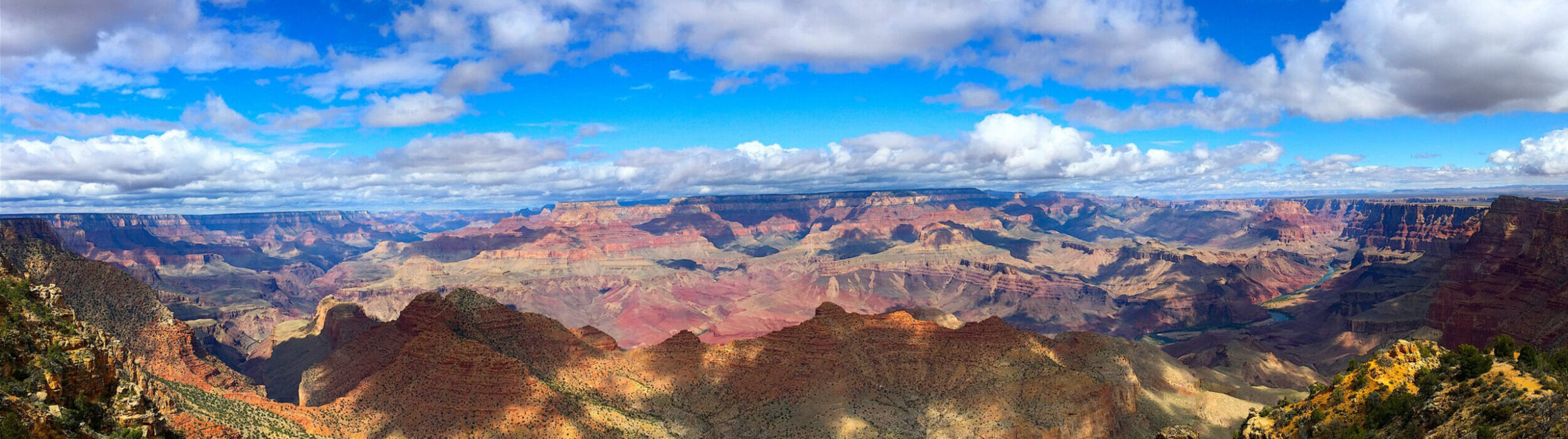Wide Grand Canyon panorama from Desert View on the South Rim