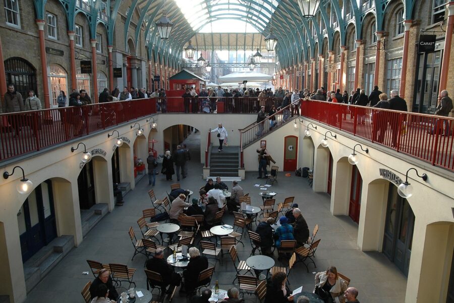 Historic Covent Garden market hall in central London
